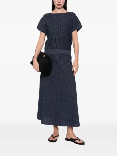 Fusta maxi Maison123 tricotate albastru