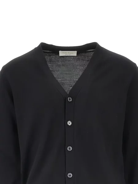 Cardigan The Pull tricotate cu decolteu în V negru