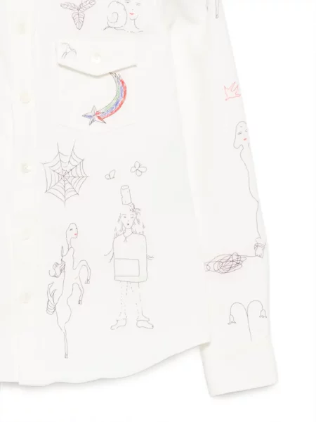 Lung geacă Mm6 Maison Margiela cu imagine alb