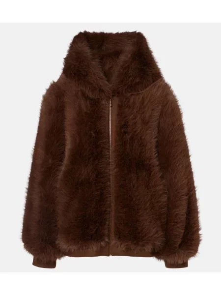 Geacă Elie Saab cu glugă maro