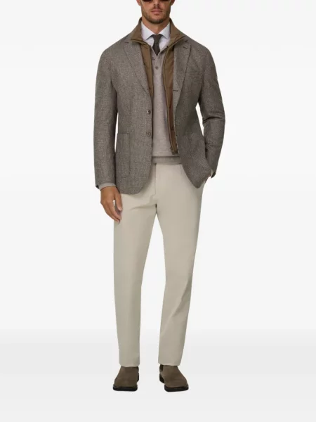 Μάλλινος μπλέιζερ Boggi Milano houndstooth καφέ