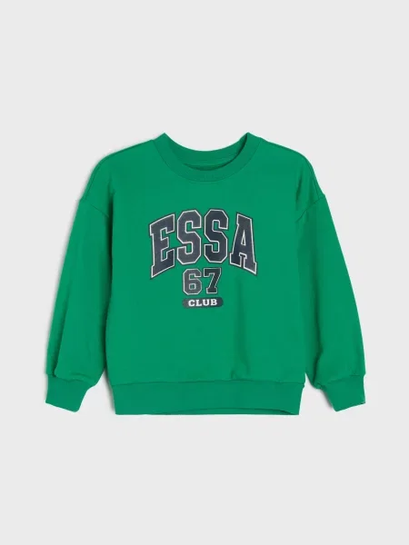 Sinsay Crewneck mikina s potiskem zelená
