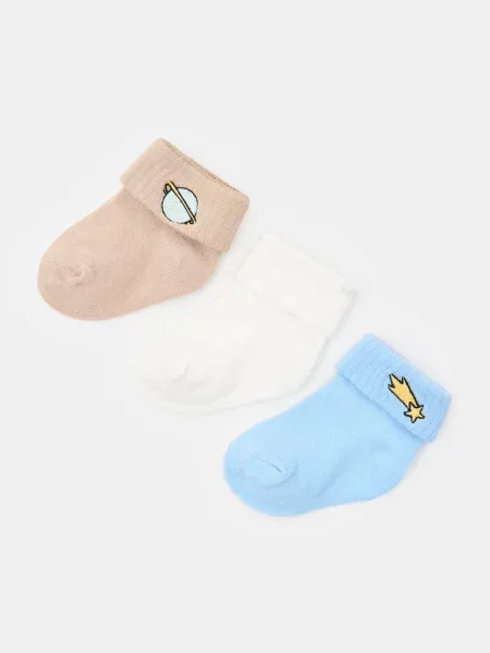 Sinsay Dlouhé ponožky s výšivkou 3 pack vícebarevná