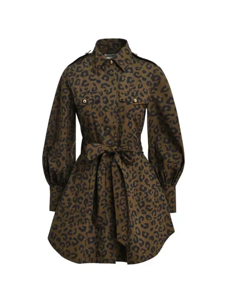 Rochie tip cămașă Essentiel Antwerp cu imagine cu model leopard maro