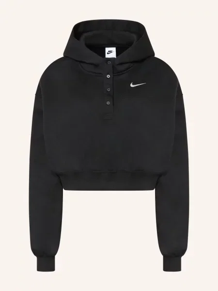 Nike Krátká Mikina S Kapucí Phoenix černá