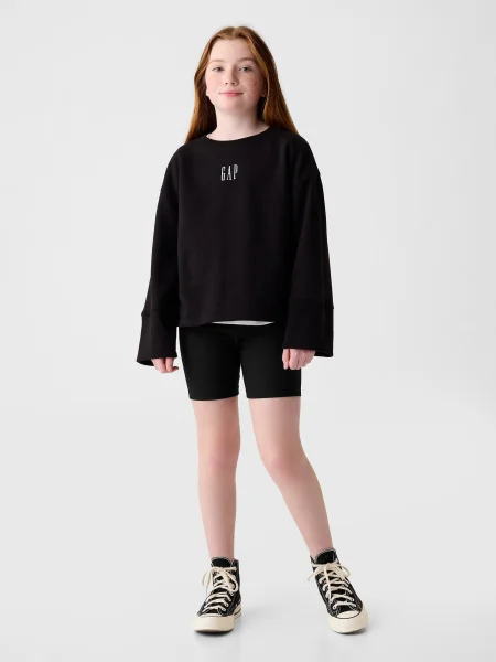 Pantaloni Gap biker scurte cu nervuri negru