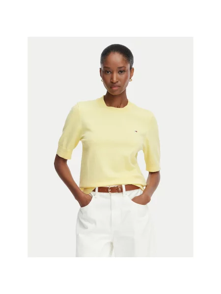 Tommy Hilfiger Pulover Svetlo Regular Fit rumena