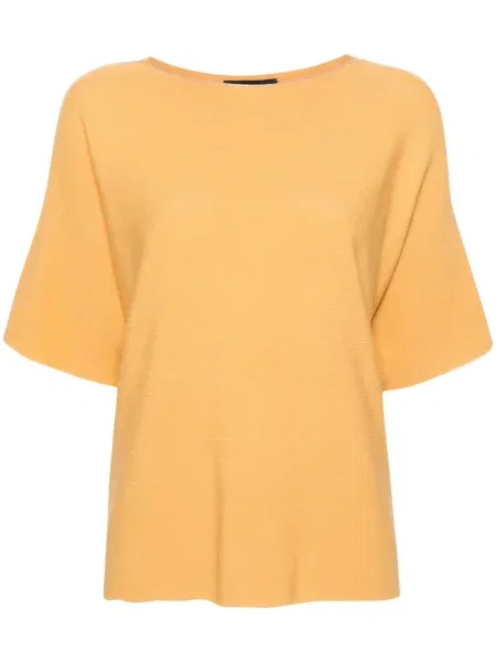 Pulover Fabiana Filippi cu mărgele scurt galben