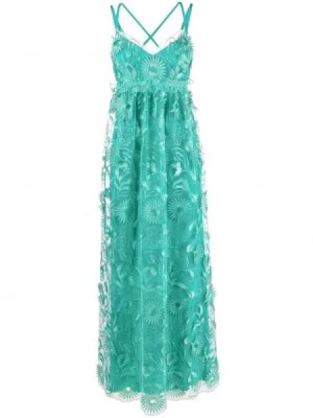 Rochie maxi Alberta Ferretti cu model floral din dantelă