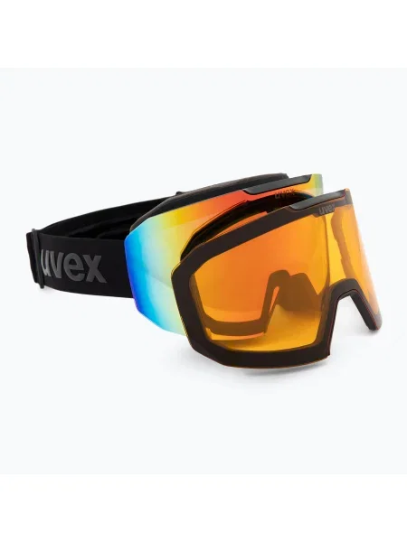 Окуляри лижні UVEX Evidnt Attract V + case black matt/mirror rainbow clear чорні