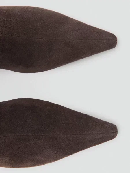 Кожаные сапоги Mango коричневые