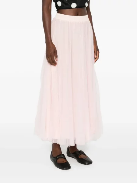 Fusta plisata Styland din tul plisată până la genunchi roz