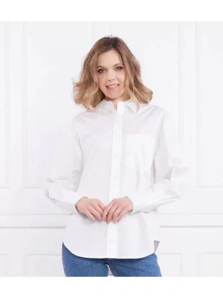 Calvin Klein Cămașă RELAXED COTTON SHIRT | Relaxed fit alb