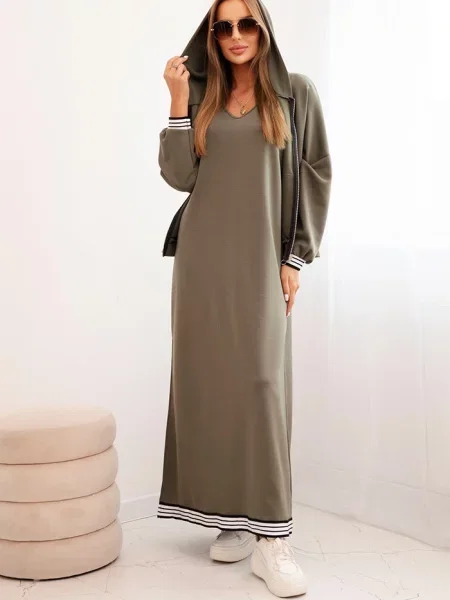 Rochie maxi Kesi Włoski lungă de costum kaki
