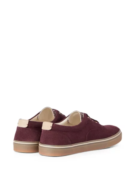 Sneakerși Brunello Cucinelli din piele de căprioară roșu