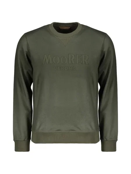 Hanorac crewneck Moorer cu broderie cu decolteu rotund verde