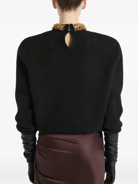Pulover Balmain cu broderie din cașmir