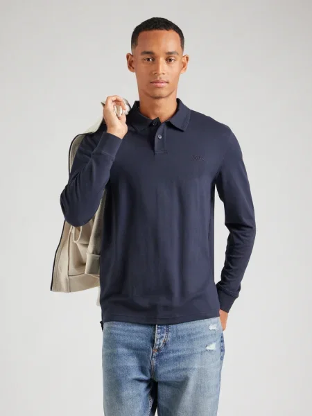 BOSS Tricou albastru închis portocaliu