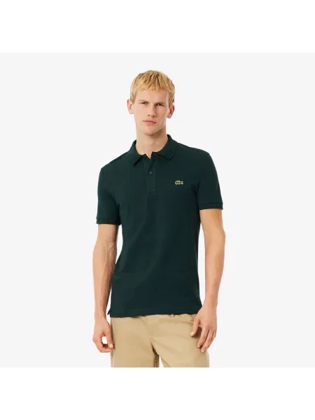 Lacoste Koszulka Polo Slim Fit Petit Piqué zielona
