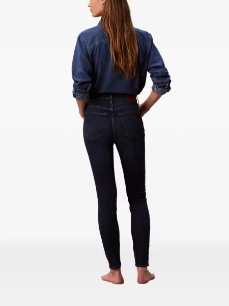 Mršav skinny fit traperice Calvin Klein s autogramom plava