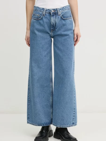 Red Bull Racing x Pepe Jeans jeansi WIDE LEG JEANS femei roșu