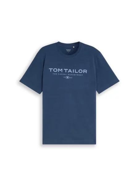 TOM TAILOR Tricou bleumarin / deschis albastru