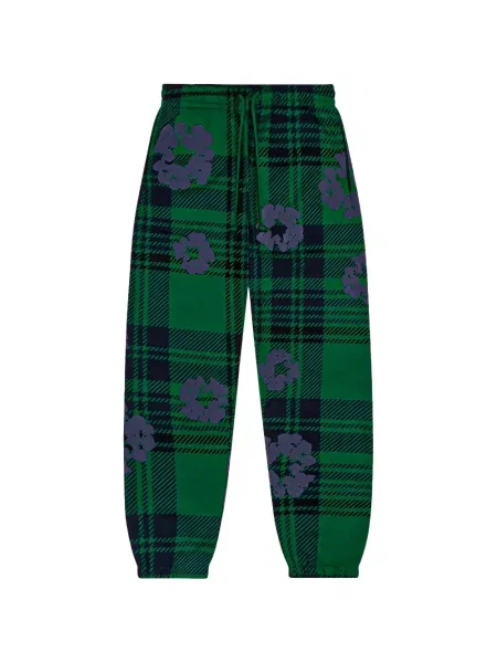 Kostkované tepláky Denim Tears zelené