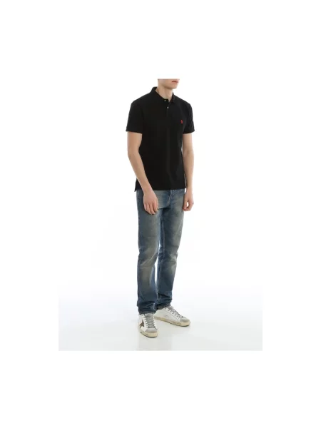 Lniana koszulka polo Polo Ralph Lauren czarna