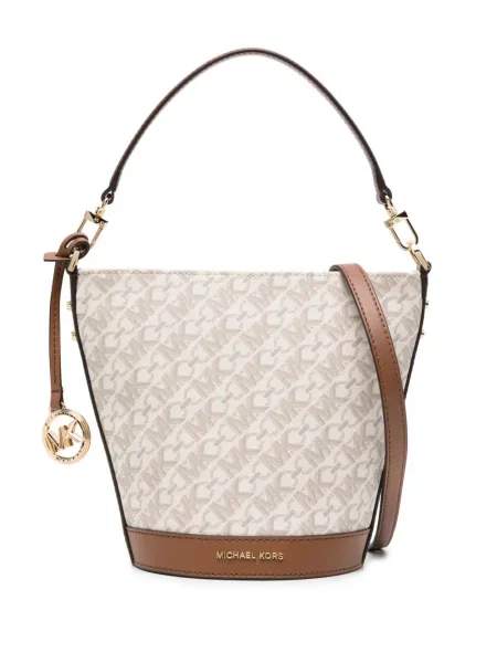 Kožne loaferice Michael Michael Kors s printom zlatna