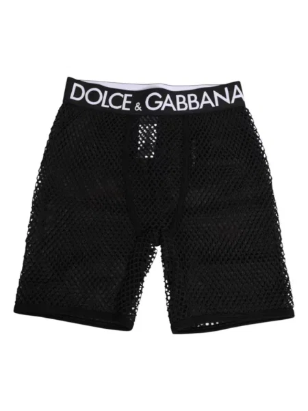 Szorty Dolce And Gabbana z siateczką z logo czarne