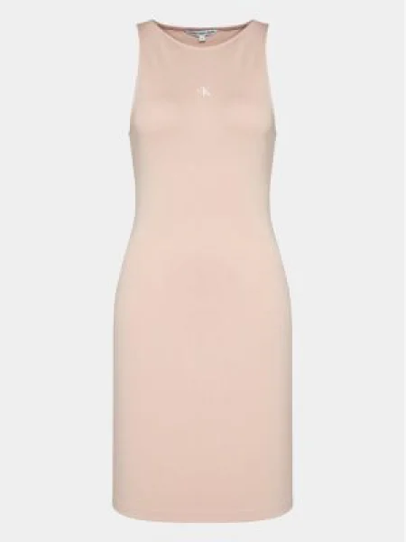 Рокля Calvin Klein Jeans къса разкроена розово