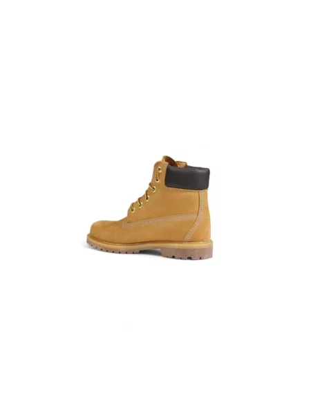 Botki Timberland skórzane na płaskim obcasie beżowe