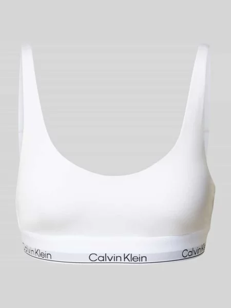 Braletka Calvin Klein z autografem biała