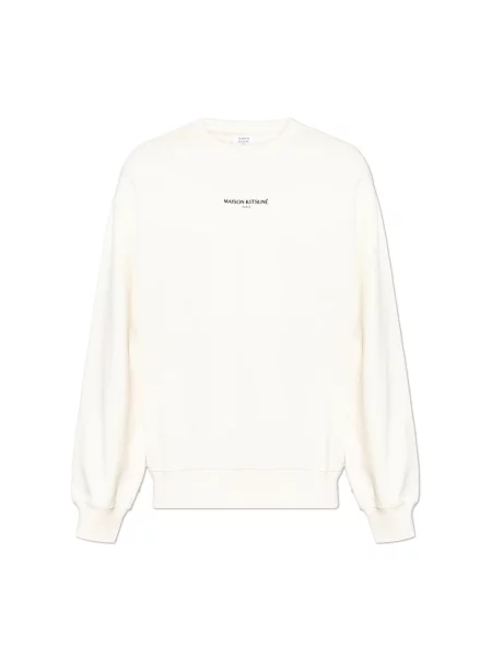 Bluza Maison Kitsune z logo beżowa