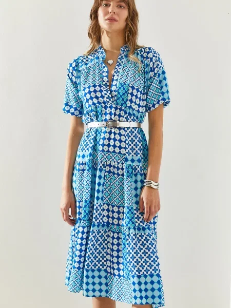 Bianco Lucci Rochie albastru / albastru aqua alb