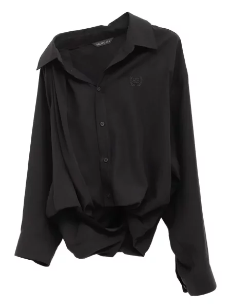 Cămașă Balenciaga asimetrică negru