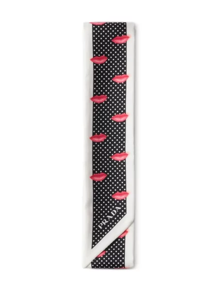 Fular Prada cu buline negru