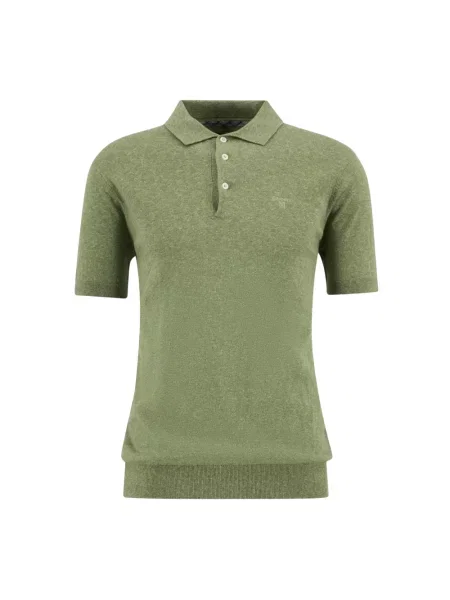Dzianinowa koszulka polo Barbour zielona