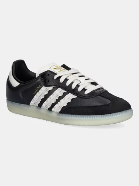 Usnjene superge adidas Originals Samba OG W črna