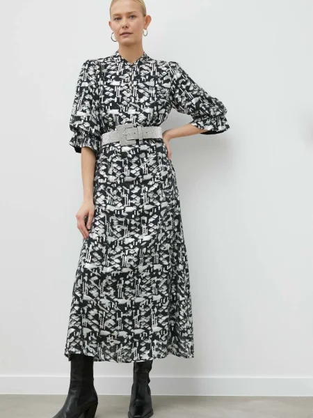 Bruuns Bazaar rochie midi drept negru