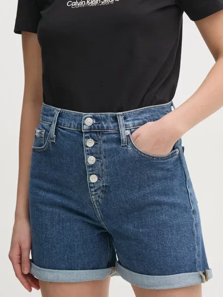 Pantaloni scurți din denim Calvin Klein albastru
