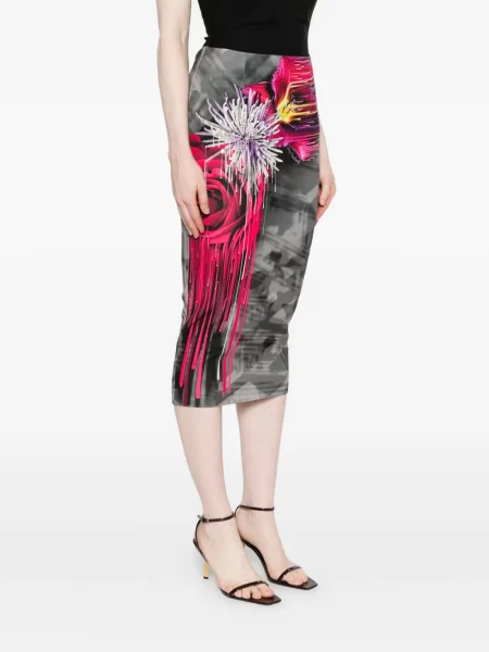 Fustă Gemy Maalouf cu model floral cu imagine gri
