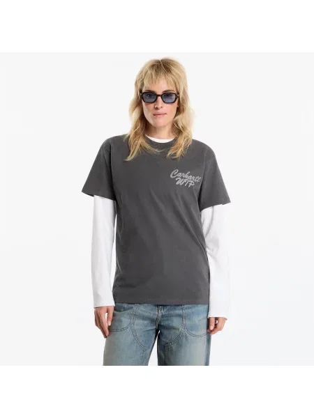 T-shirt Carhartt WIP S/S Hatching Script T-Shirt UNISEX Black Garment Dyed XXL μαύρο