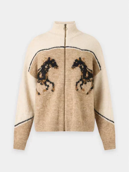 BILLABONG Kardigán MOON SAFARI svetlobéžová / béžová melírovaná čierna