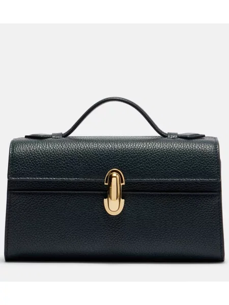 Geanta de piele Savette din piele albastru