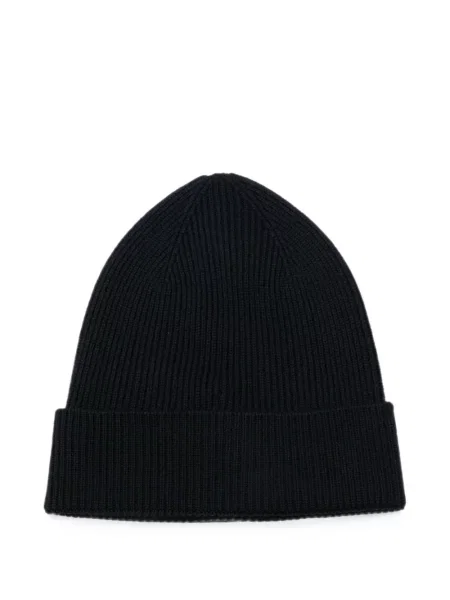 Căciulă Moncler tricotate cu autograf negru
