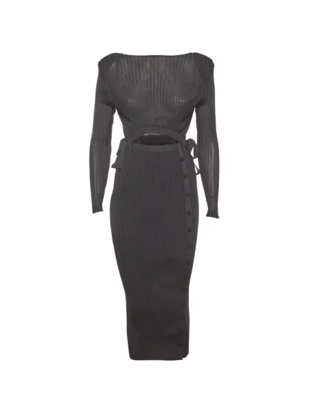Rochie midi Self-portrait tricotate gri