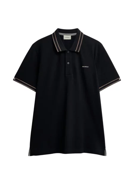 Gulerat tricou polo Pringle Of Scotland din jacard negru