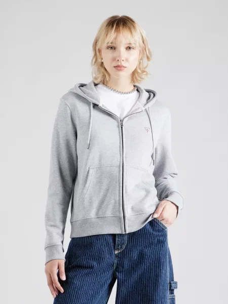 Bluză Guess Jeans cu glugă gri