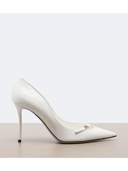Pantofi cu toc Dolce&gabbana din piele de lac alb